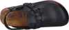 A close-up side view of a black Birkenstock sandal. Podgląd zdjęcia produktu