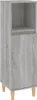 A single gray wooden cabinet with four legs is shown against a white background. Produktbild-Vorschau