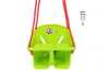 A bright green child's swing with red ropes, set against a white background. A small graphic indicating maximum weight is visible on the right. Náhľad obrázku produktu