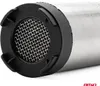 Close-up view of the end of a cylindrical metal object with a black protective ring and a metal mesh screen. Podgląd zdjęcia produktu