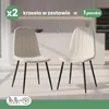 2x Welurowe krzesło tapicerowane pikowane Beżowe LUMO Podgląd zdjęcia produktu 9