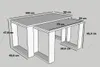 A 3D rendering of two nesting tables with dimensions labeled. Produktbild-Vorschau