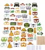 60PCS Animal Photo Booth Props Kit Paper Fun Jungle Party Náhled obrázku produktu 1