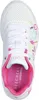 A top-down view of a white sneaker with colorful abstract graffiti-style graphics. Voir les images du produit