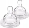 Two clear silicone baby bottle nipples are shown against a white background. Náhľad obrázku produktu