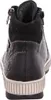 The back view of a black women's boot. Voir les images du produit