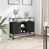 vidaXL Sideboard mit Glasplatte Schwarz 98x35x81 cm Produktbild-Vorschau 1