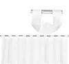 A white bistro curtain with loops hanging on a curtain rod, with a close-up inset showing the loops. Anteprima dell’immagine prodotto