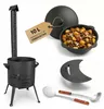 Feuerstelle 36 cm 2mm Stahl mit 10L Gusseisen Kazan Plov Produktbild-Vorschau 1