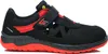 A black and red safety sandal is shown against a white background. Produktbild-Vorschau