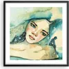 Gerahmtes Poster - Schwarzer Rahmen - Aquarell Frau Produktbild-Vorschau 1