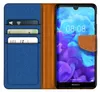 A wallet flip case for a Huawei Y5 2019 phone, showing the inside with card slots and the phone screen. Produktbild-Vorschau