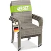 Juskys Polyrattan Gartenstühle Yoro 4er Set - mit Armlehnen Produktbild-Vorschau 1