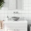 vidaXL Lavabo in Vetroceramica grigio chiaro rotondo Anteprima dell’immagine prodotto 2