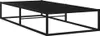 A black metal bed frame is shown from a slightly elevated side angle against a white background. Náhľad obrázku produktu