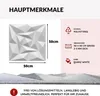 A product image showing a 3D wall panel with accompanying descriptive text and icons. Produktbild-Vorschau