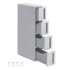 A narrow, gray, four-drawer storage unit with the bottom three drawers partially pulled out. Produktbild-Vorschau