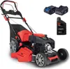A product shot of a lawnmower with accessories. Produktbild-Vorschau