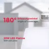 A promotional image for an outdoor light fixture, showing a house in the background and highlighting the product's features and specifications. Produktbild-Vorschau