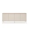 A beige sideboard with four doors and ribbed fronts, presented on a white background. Produktbild-Vorschau