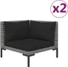 vidaXL 3dílná zahradní souprava Dark Grey Semi-Round Poly Náhled obrázku produktu 3