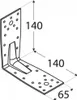 10x Schwerlast-Winkelverbinder mit Sicke 140 x 140 x 65 mm Produktbild-Vorschau 2