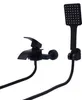 A black shower faucet and shower head set against a white background. Náhled obrázku produktu