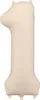 Samtiger Folienballon Zahl 1 in Beige 86cm Produktbild-Vorschau 1