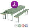 Bierbankauflagen-Set, Auflage Tischdecke 3-teilig Grün/Weiß Produktbild-Vorschau 3