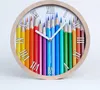 Holzuhr 25fi cm wanduhr - weiße Spitzen - Bunte Bleistifte Produktbild-Vorschau 1
