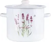 A white enamel pot with a lavender design and the word "lavender" written on it. Náhľad obrázku produktu