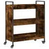 vidaXL Kuchyňský vozík kouřový dub 70x30x82 cm materiál na Náhled obrázku produktu 1