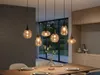 Lampadario a 6 luci Lumina con vetro ambrato Anteprima dell’immagine prodotto 8