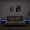 vidaXL Comodini con luci a LED, set da 2 pezzi, grigio Anteprima dell’immagine prodotto 1