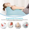 （Bleu）Coussin cervical en mousse à mémoire de forme pour Voir les images du produit 5