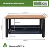 Werkbank Profiline XXL 170x69 cm 1000 kg Traglast Produktbild-Vorschau 2