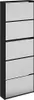 vidaXL Scarpiera con specchio 5 scomparti nero 63x17x169,5 Anteprima dell’immagine prodotto 1