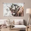 MuchoWow® Wandteppich Wandbehang Schottisches Hochlandrind Produktbild-Vorschau 5