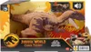 A toy dinosaur in its packaging, with graphics and text related to the Jurassic World franchise. Produktbild-Vorschau