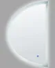 A semi-circular LED mirror mounted on a light gray wall. Náhľad obrázku produktu