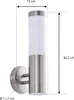 Lindby Außenwandleuchte Kristof, Edelstahl, 33 cm hoch, E27 Produktbild-Vorschau 4