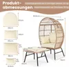 COSTWAY Fotel koszowy z polyratanu, sofa ogrodowa Fotel Podgląd zdjęcia produktu 3