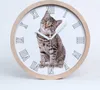 Holzuhr 25fi cm wanduhr - weiße Spitzen - stilvolle Katze Produktbild-Vorschau 1