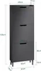 A diagram of a black shoe cabinet with dimensions indicated. Produktbild-Vorschau