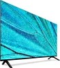 A modern flat-screen television with a black bezel and stand, displaying a close-up image of a blue butterfly wing. Produktbild-Vorschau