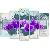 5-teiliges leinwandbild lila orchidee blumen 100x70 cm Produktbild-Vorschau 2