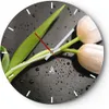 Wanduhr - Rund - Glasuhr - Tulpen Blume Pflanzung Pflanze - Produktbild-Vorschau 1