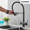 Lana | 3 Wege Schwarz matt ausziehbare Armatur | Edelstahl Produktbild-Vorschau 3
