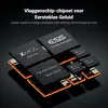 A close-up, angled view of several electronic chips arranged on a dark surface, with glowing orange accents underneath. Anteprima dell’immagine prodotto