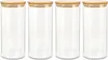 Four clear glass jars with bamboo lids are arranged in a row against a white background. Produktbild-Vorschau